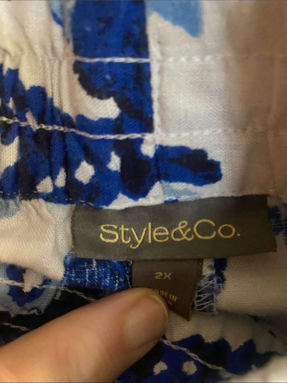 Style & Co. Blue and White Wide Leg Pants - Picture 4 of 4